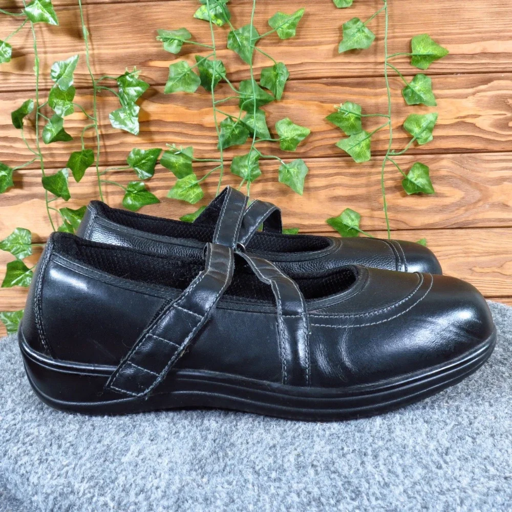 Orthofeet Celina Women Mary Jane Size 10.5 Orthopedic Walking Black Leather